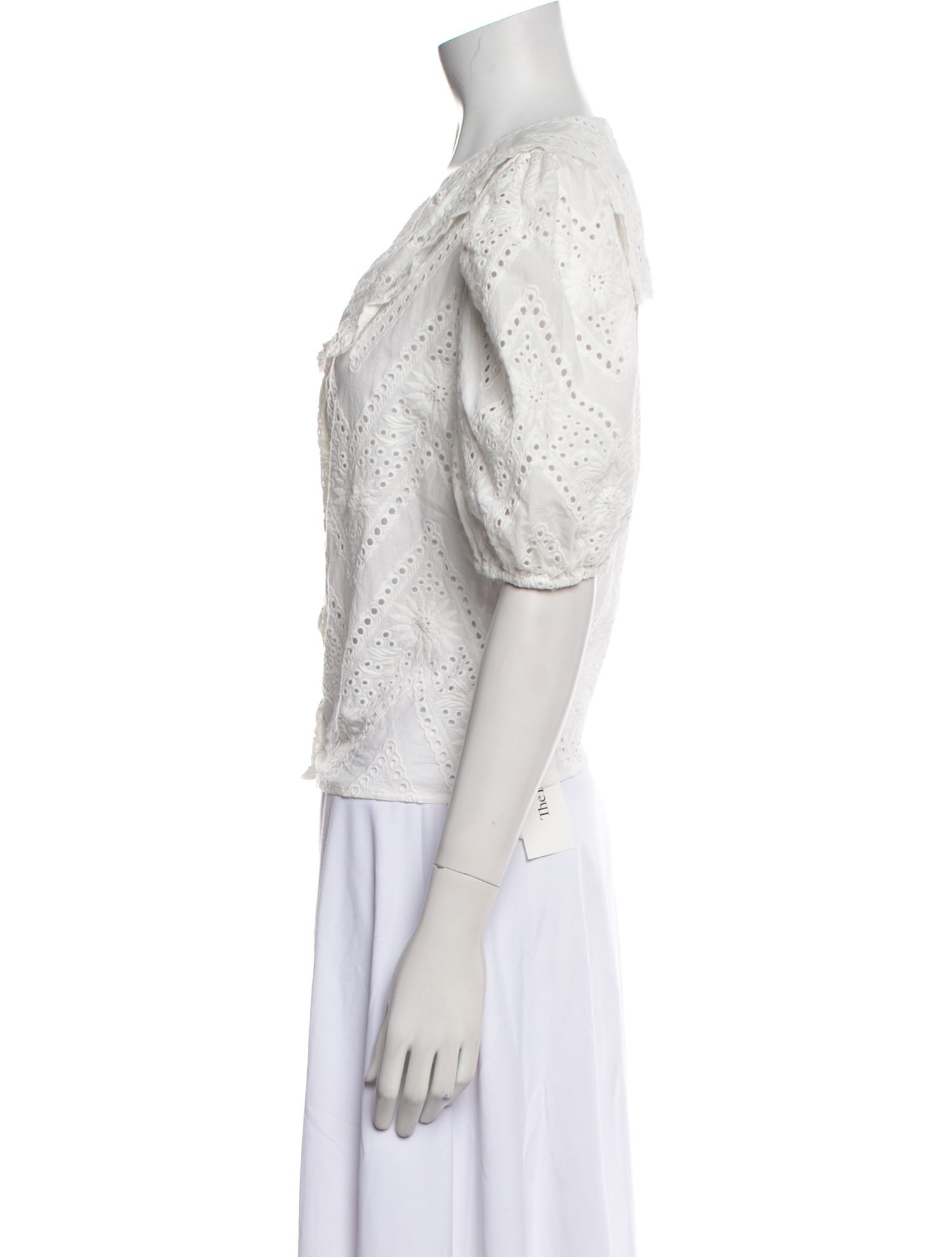 Maje Lace Pattern V-Neck Crop Top