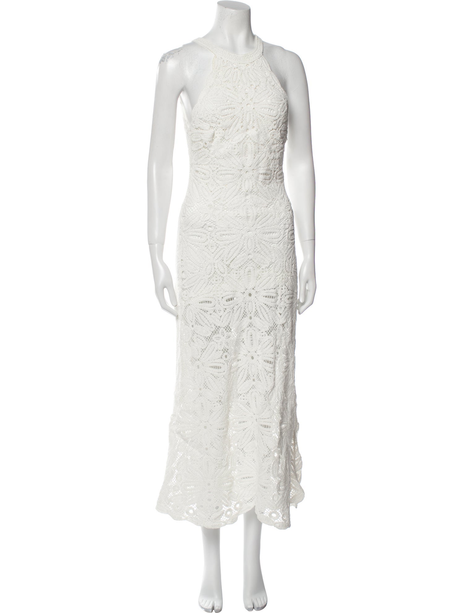 Maje Lace Pattern Long Dress