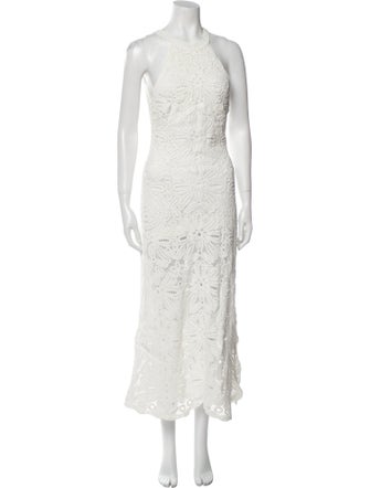 Maje Lace Pattern Long Dress