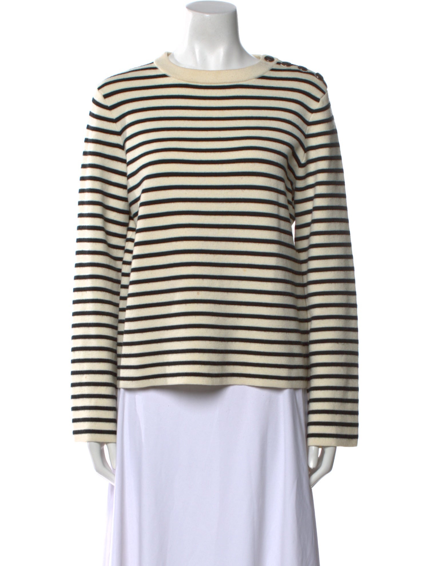 Maje Striped Crew Neck Sweater