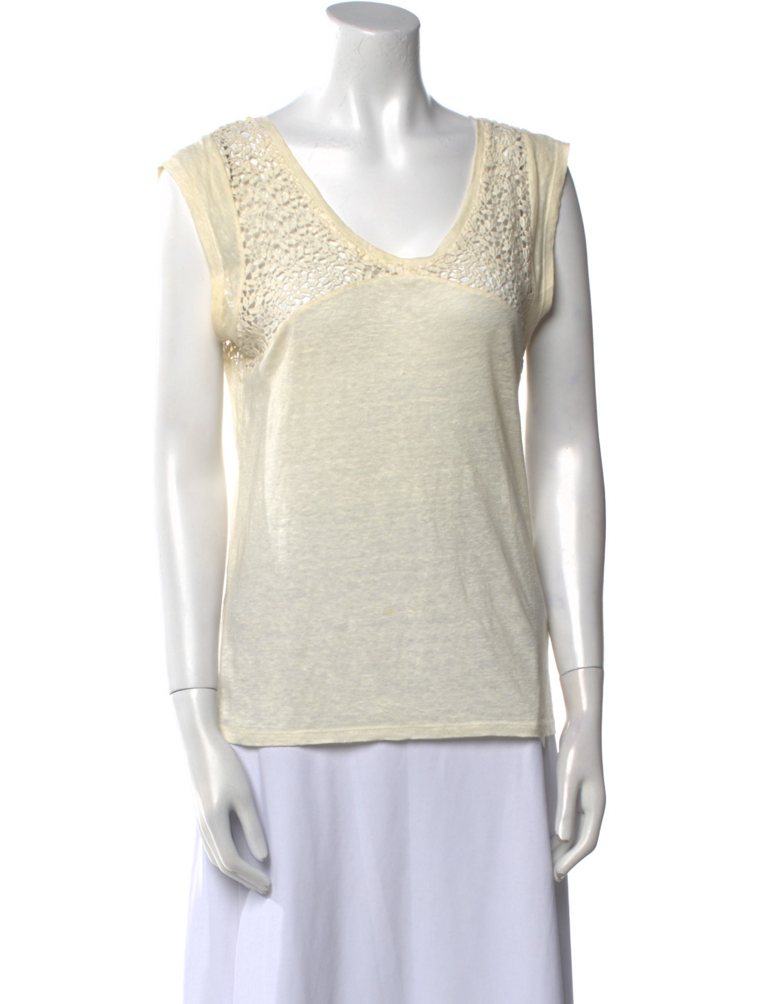 Maje Linen V-Neck Top