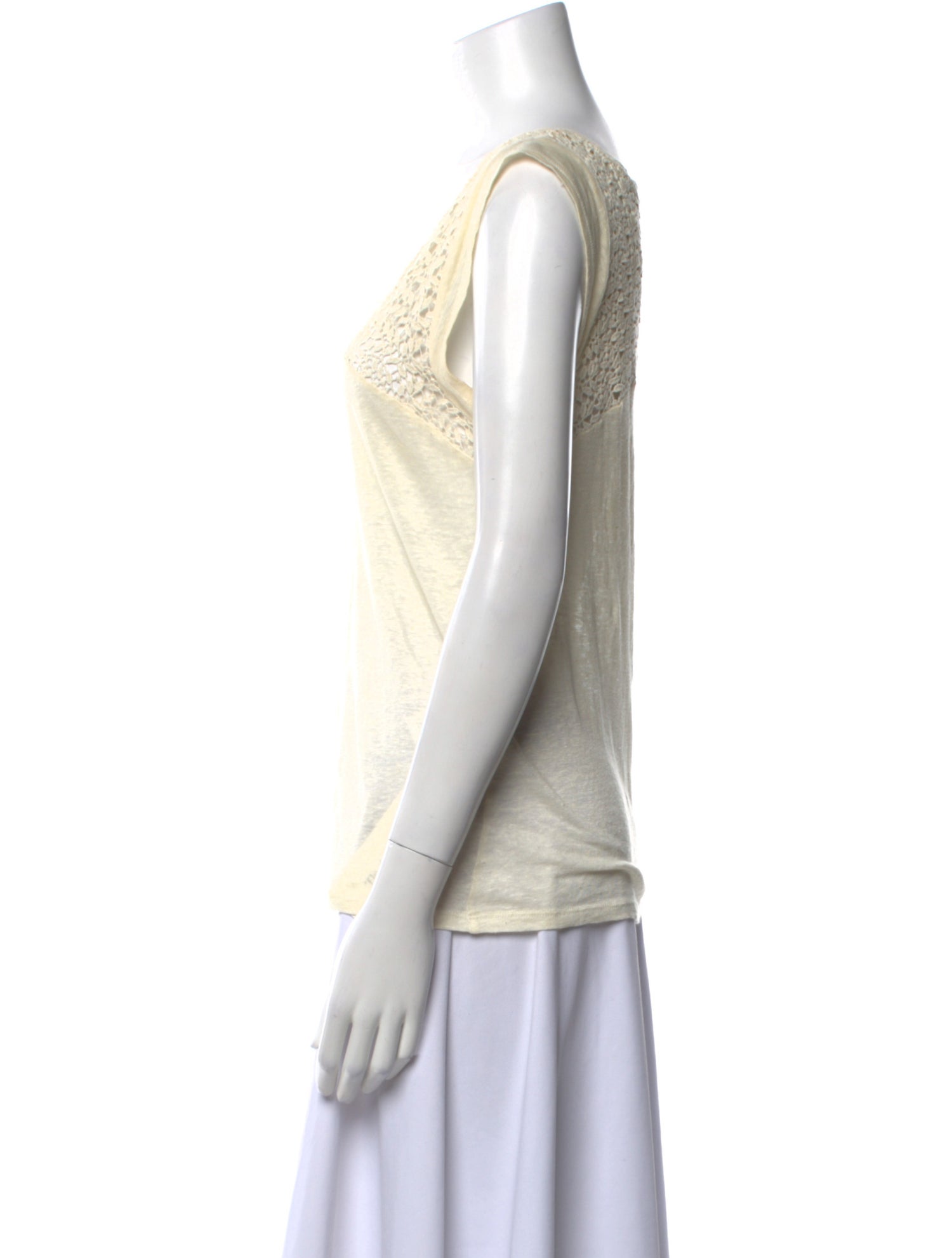 Maje Linen V-Neck Top