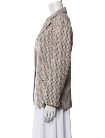 Maje Plaid Print Blazer