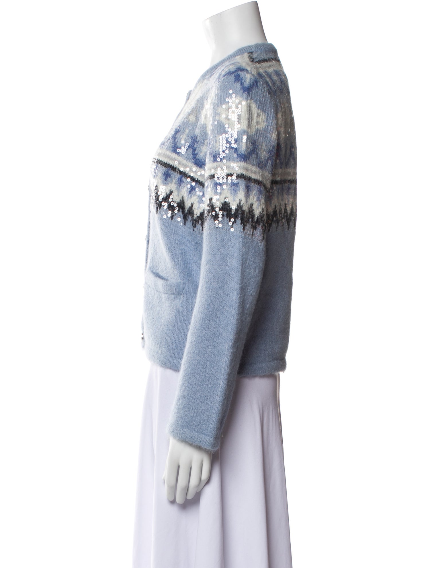 Maje Printed Crew Neck Sweater