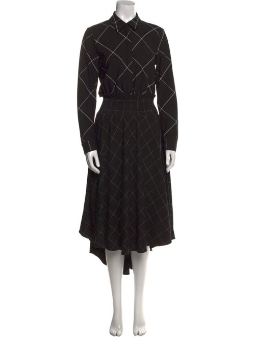 Maje Plaid Print Long Dress