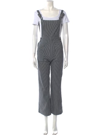 Maje Striped Square Neckline Jumpsuit