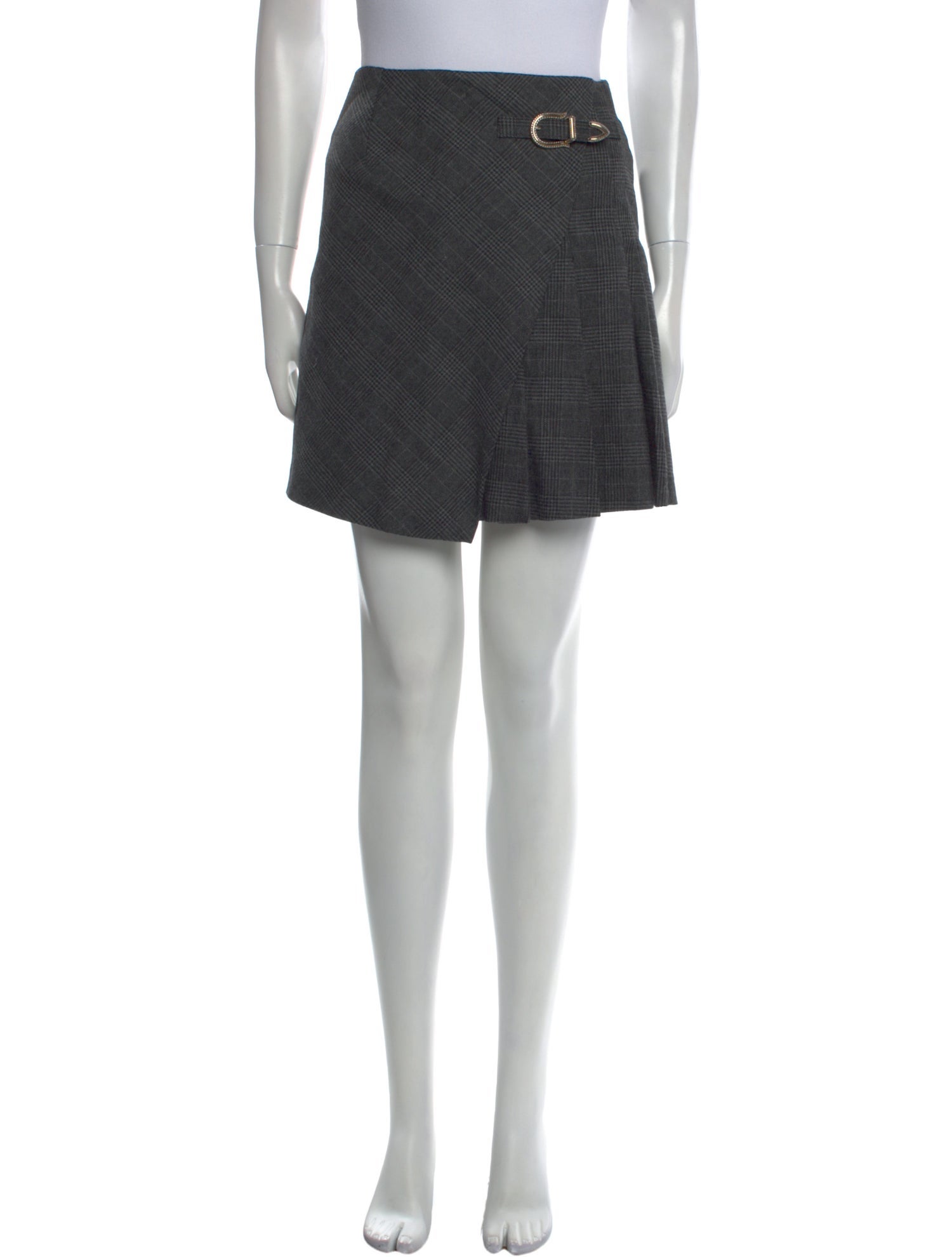 Maje Plaid Print Mini Skirt