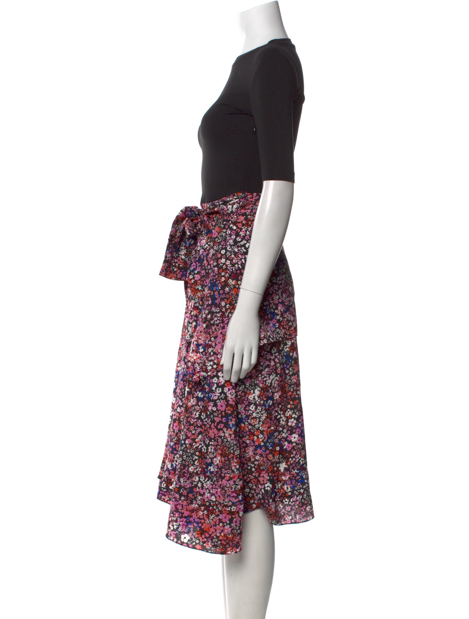 Maje Floral Print Midi Length Dress