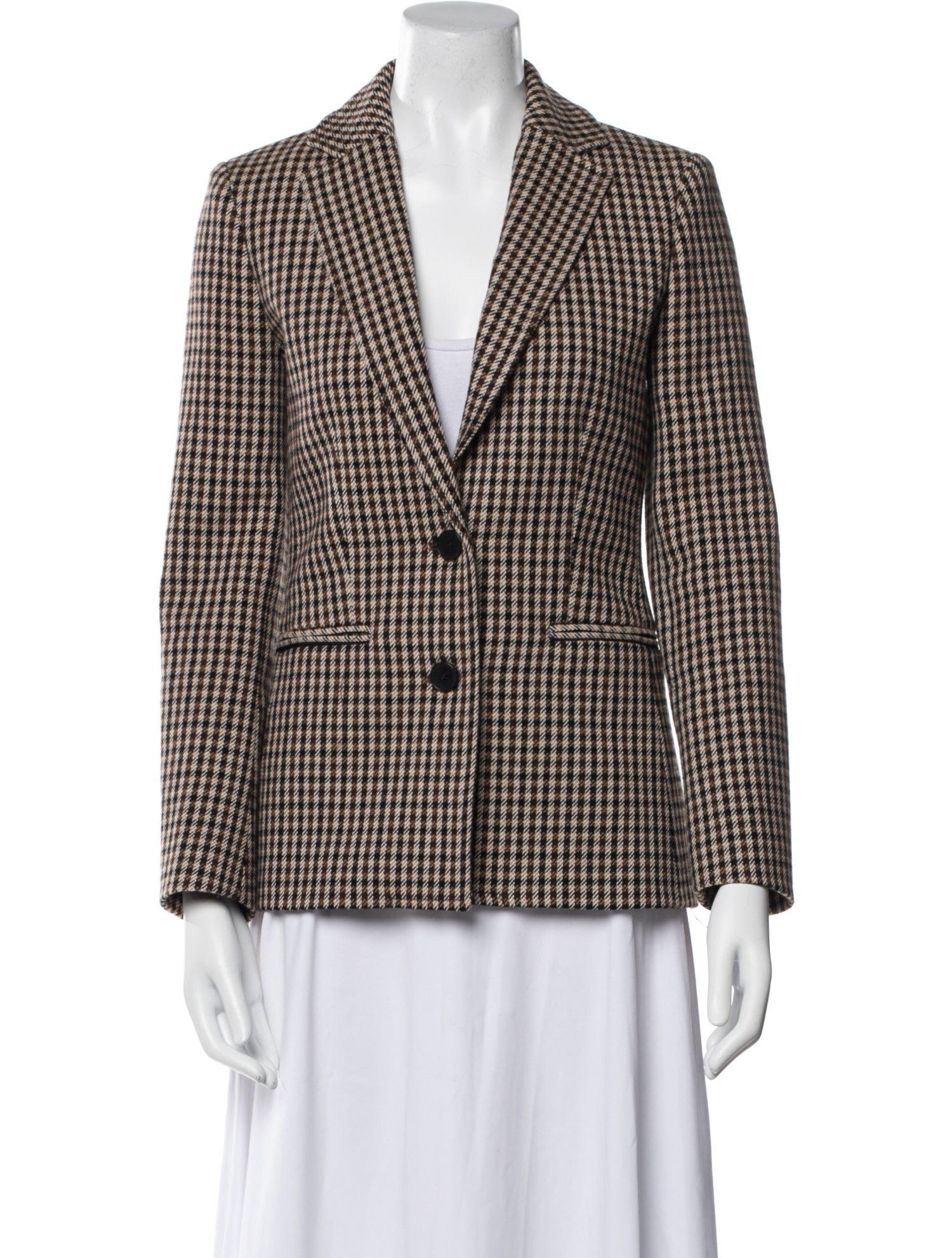 Maje Plaid Print Blazer