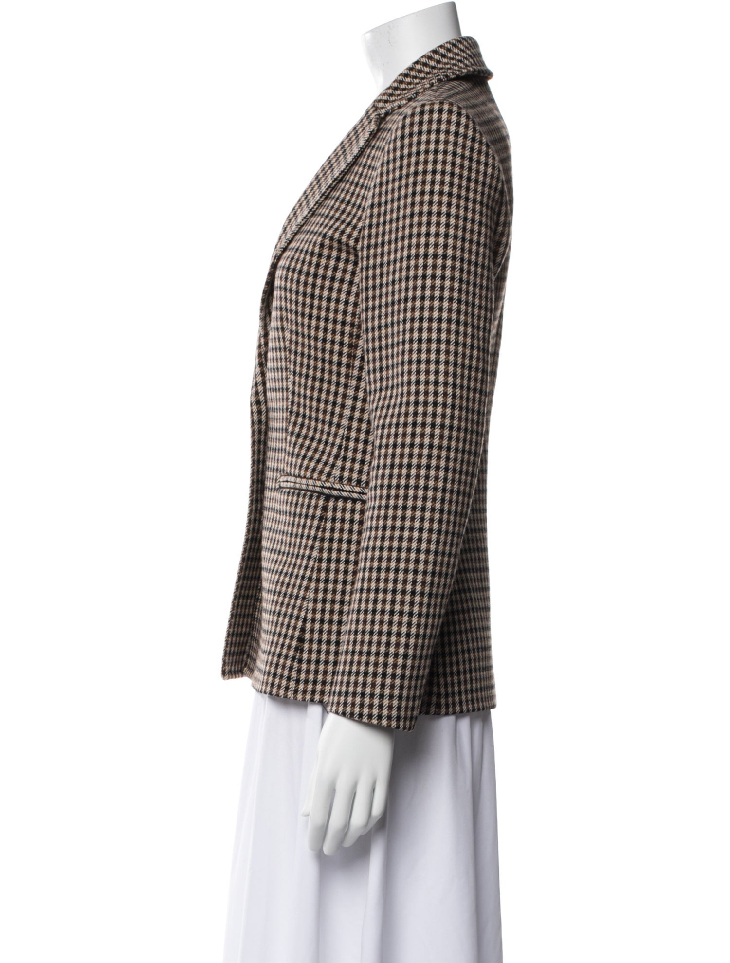 Maje Plaid Print Blazer