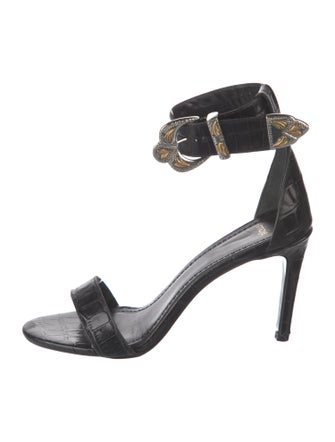 Maje Embossed Leather Sandals