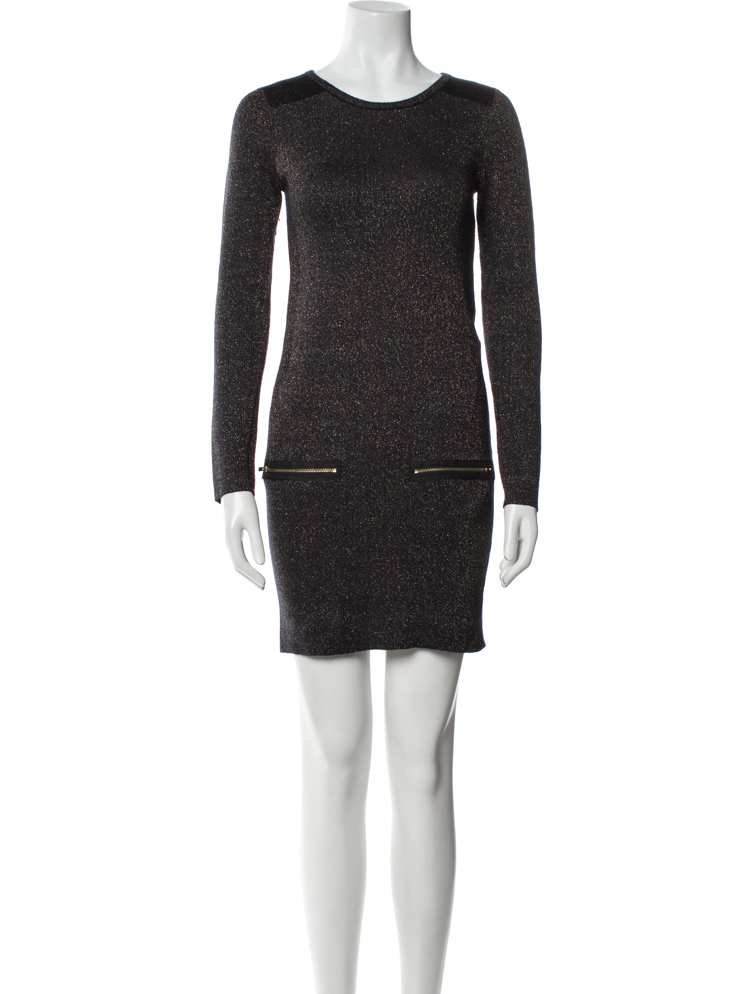 Maje Crew Neck Mini Dress