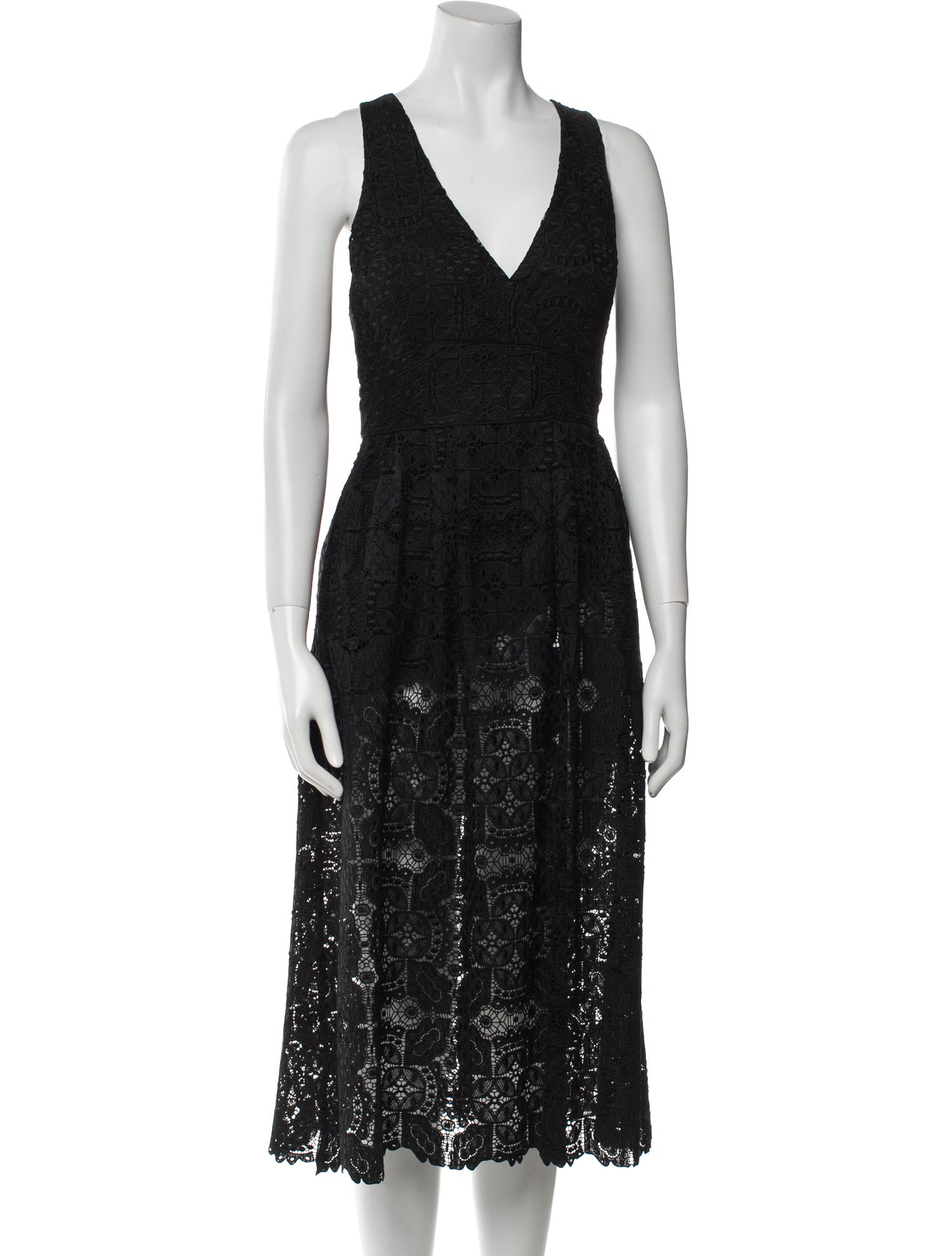 Maje Lace Pattern Midi Length Dress