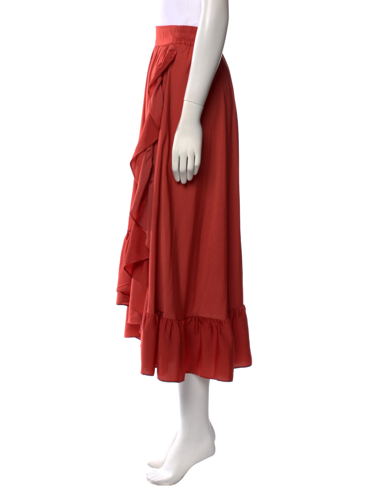 Maje Ruffle Embellishment Midi Length Skirt