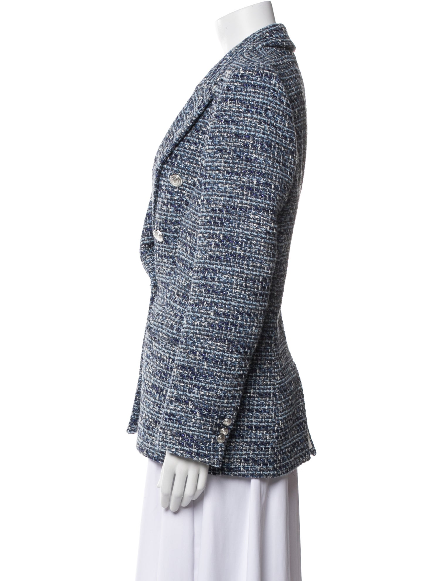 Maje Tweed Pattern Blazer