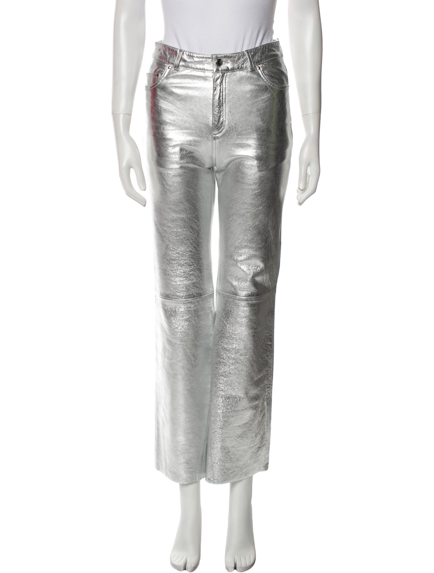 Maje Leather Wide Leg Pants