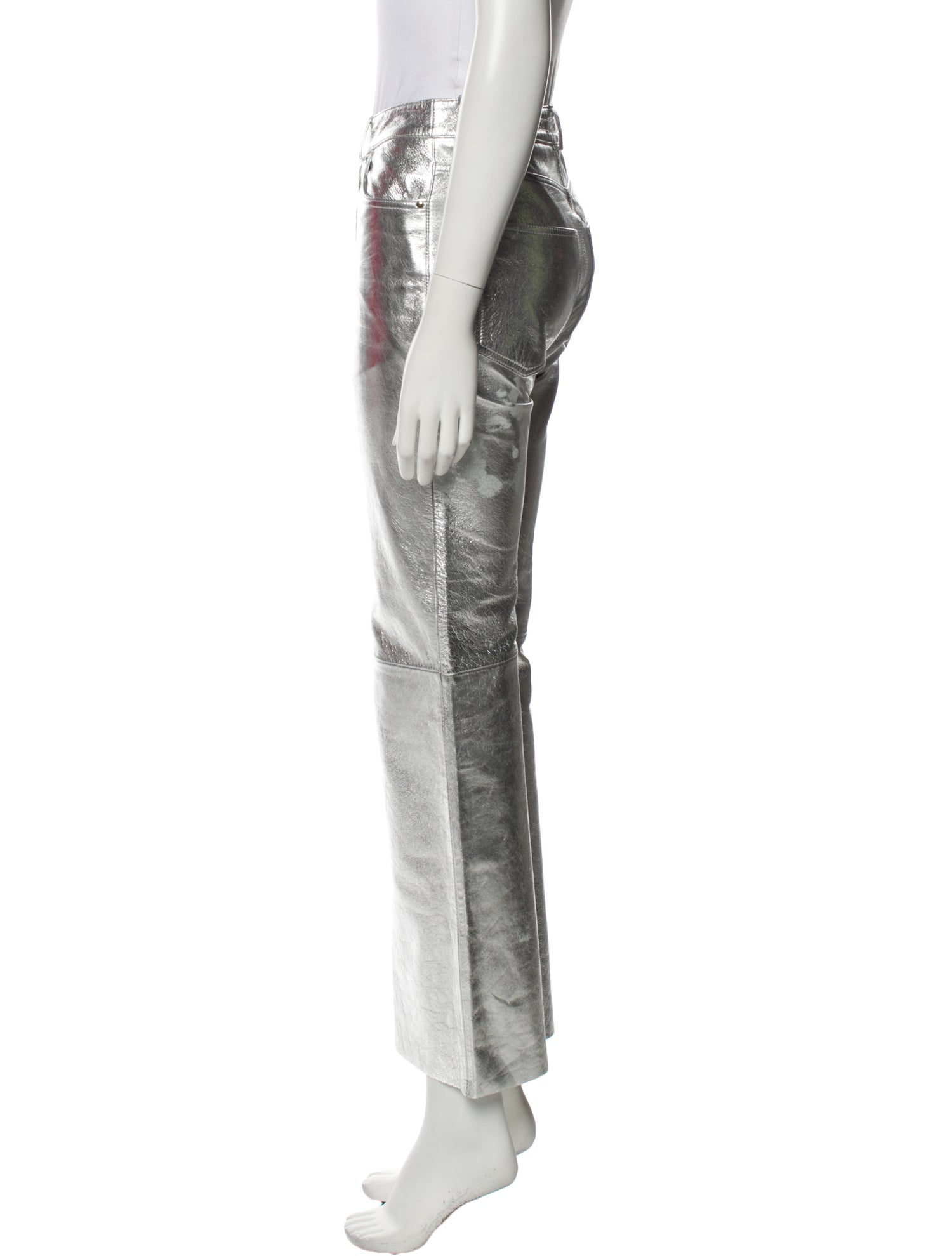 Maje Leather Wide Leg Pants