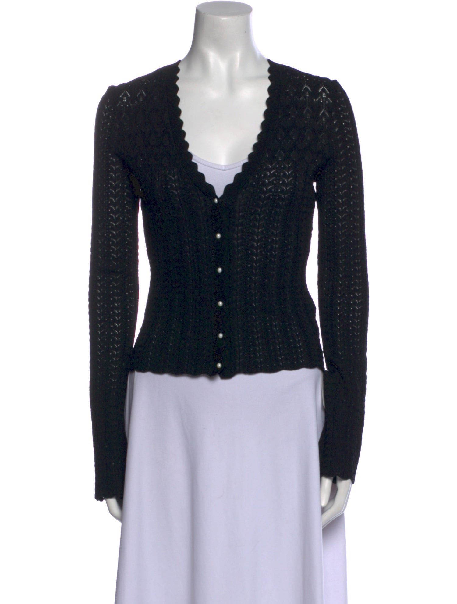 Maje V-Neck Long Sleeve Top