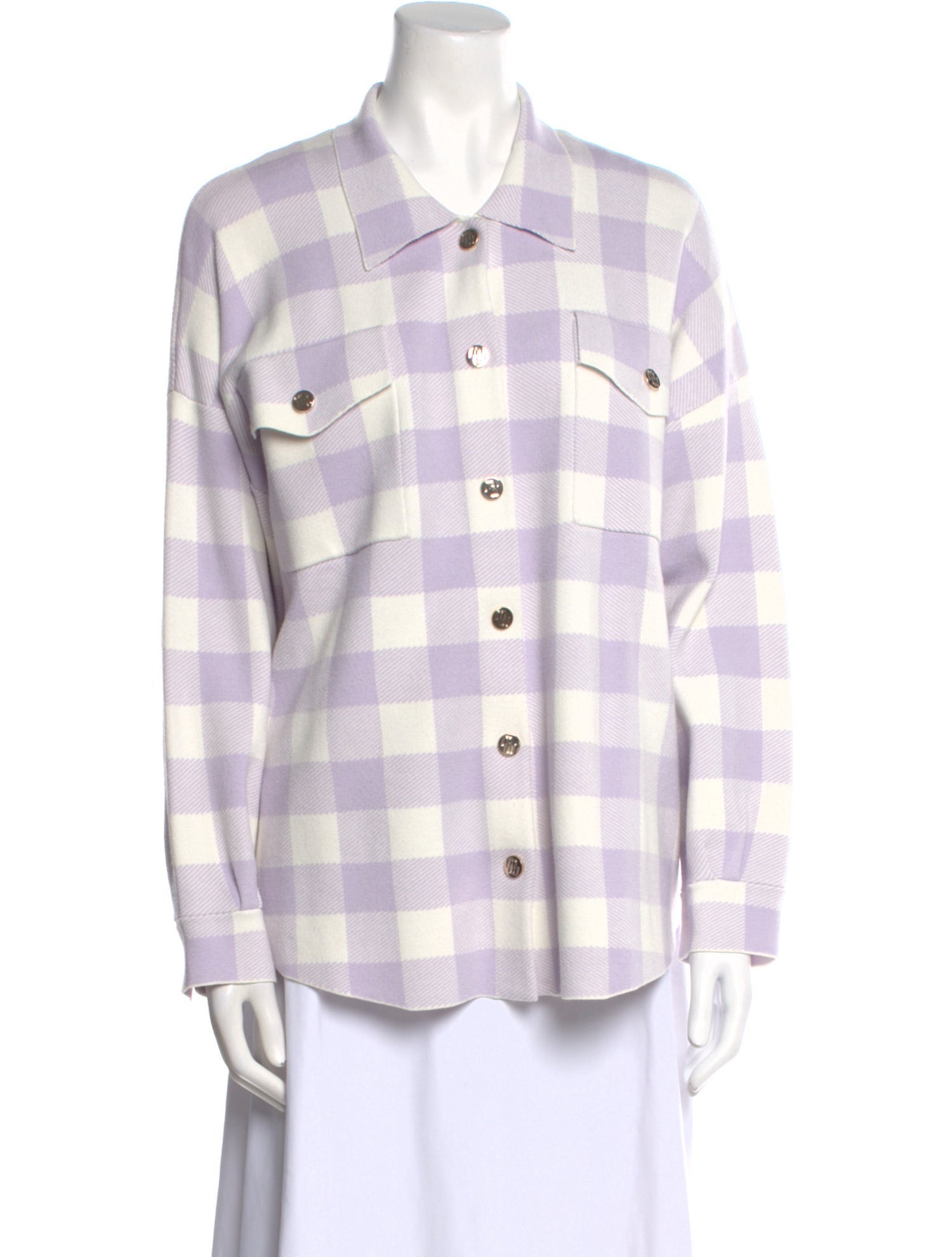 Maje Plaid Print Sweater