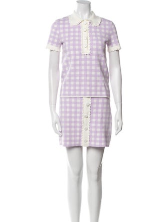 Maje Plaid Print Skirt Set