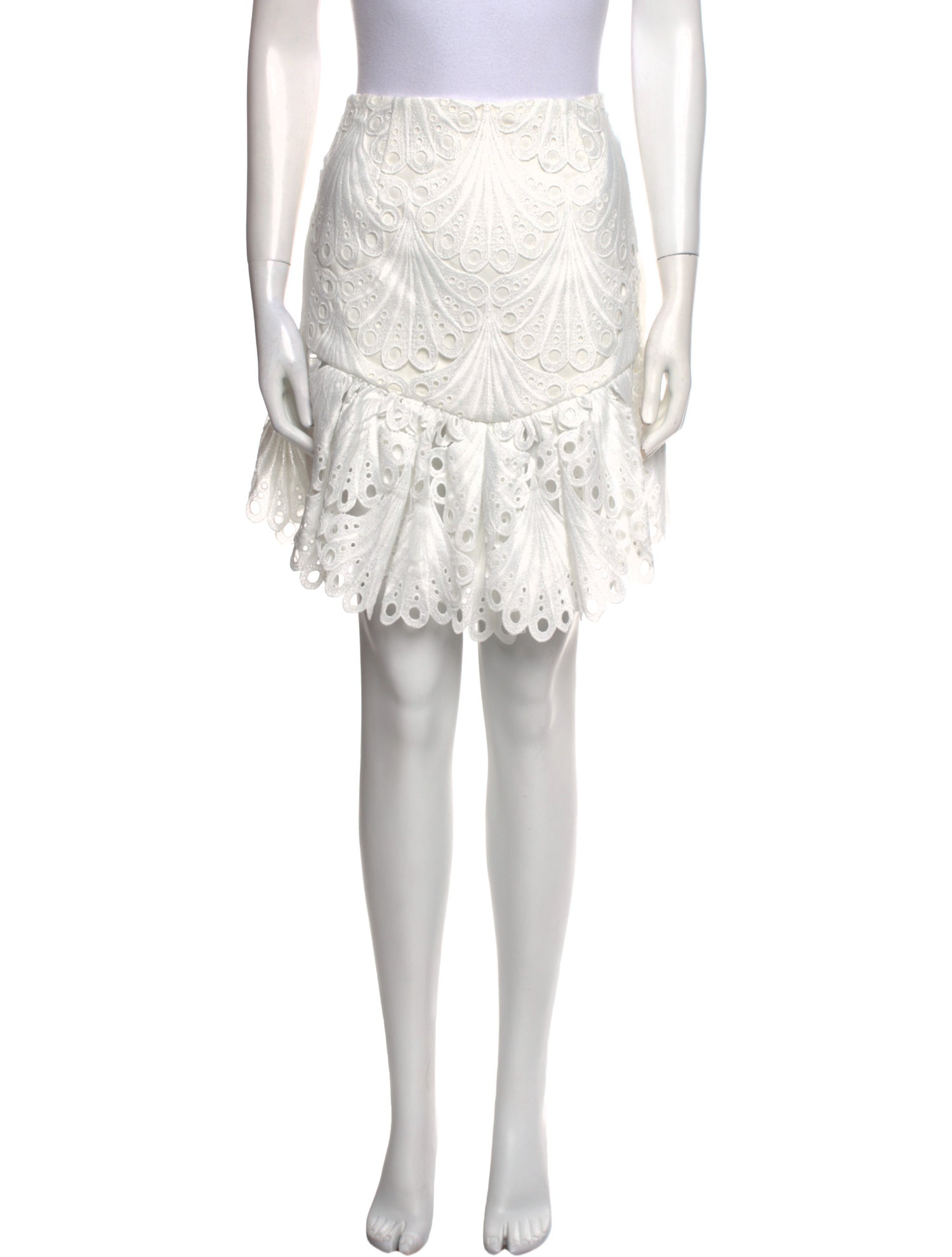 Maje Eyelet Trim Knee-Length Skirt