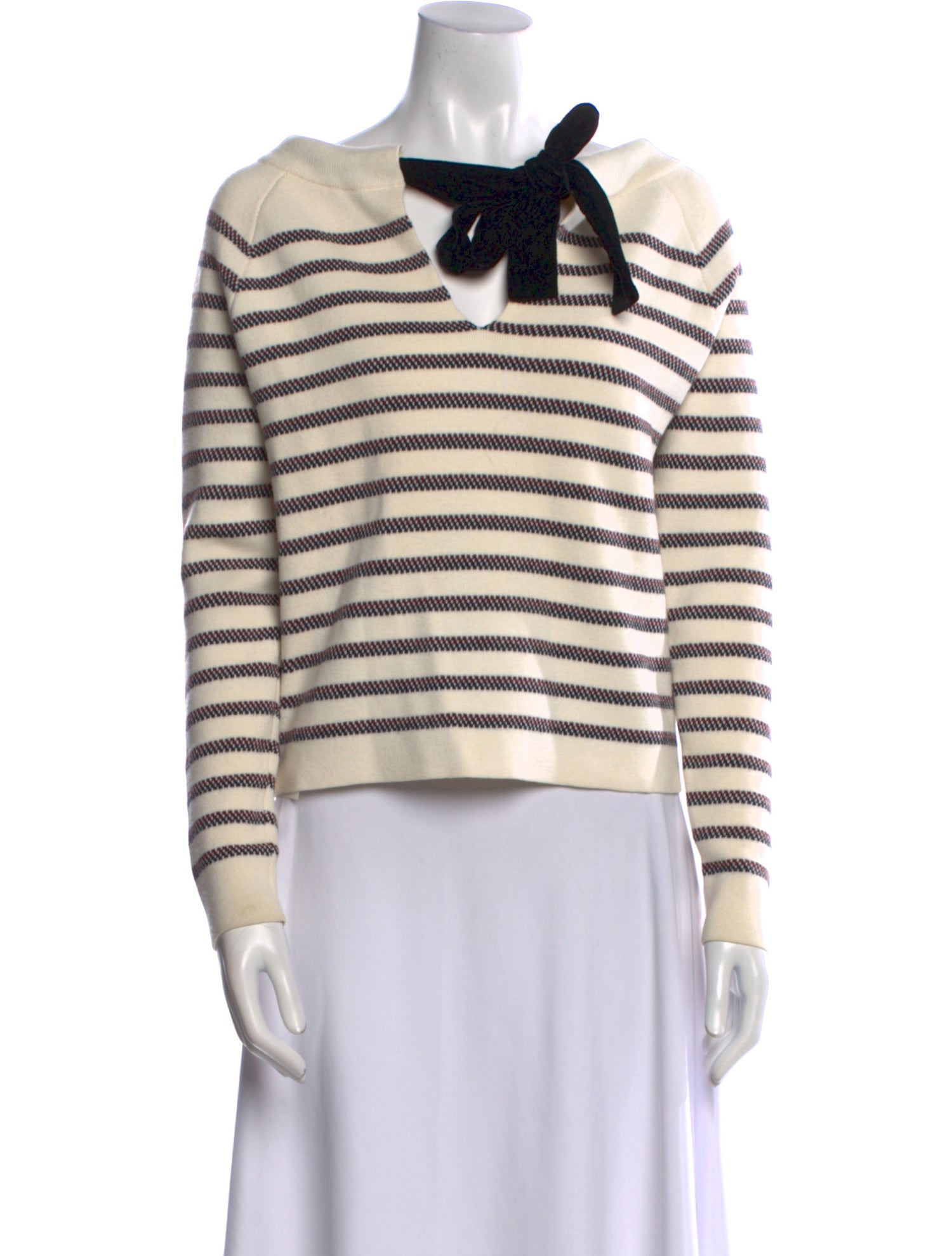 Maje Striped Crew Neck Sweater