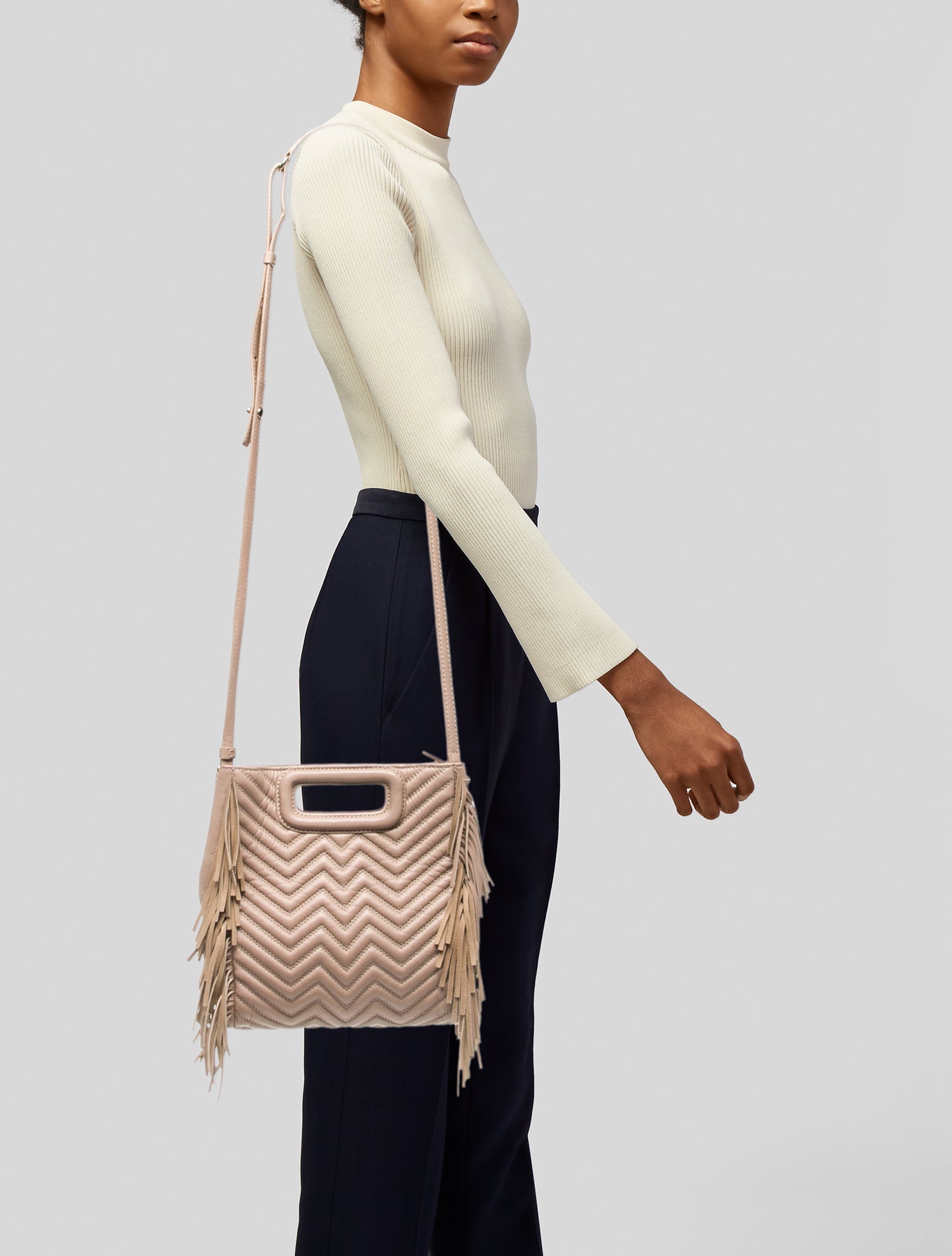 Maje Leather Top Handle Bag