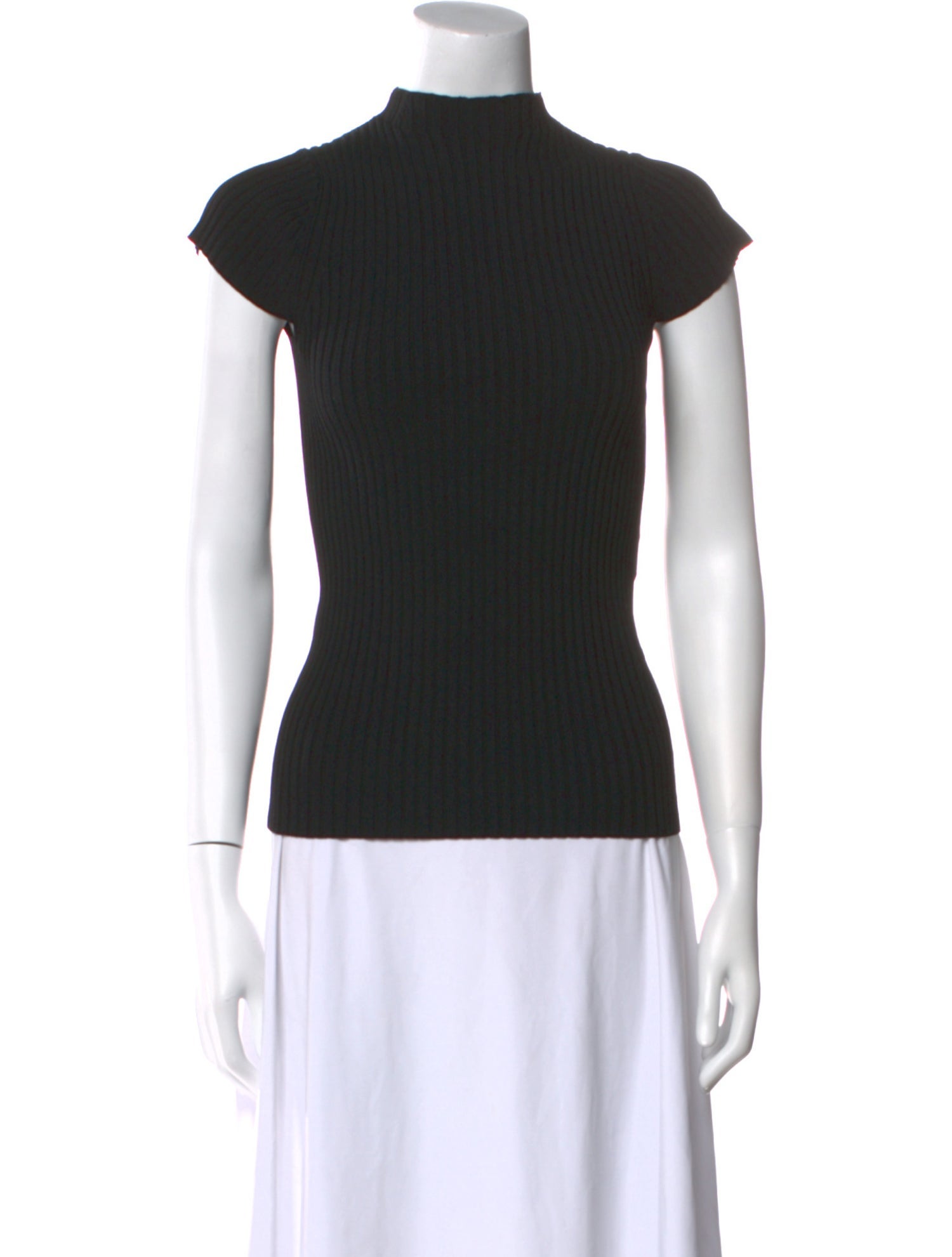 Maje Mock Neck Short Sleeve Top