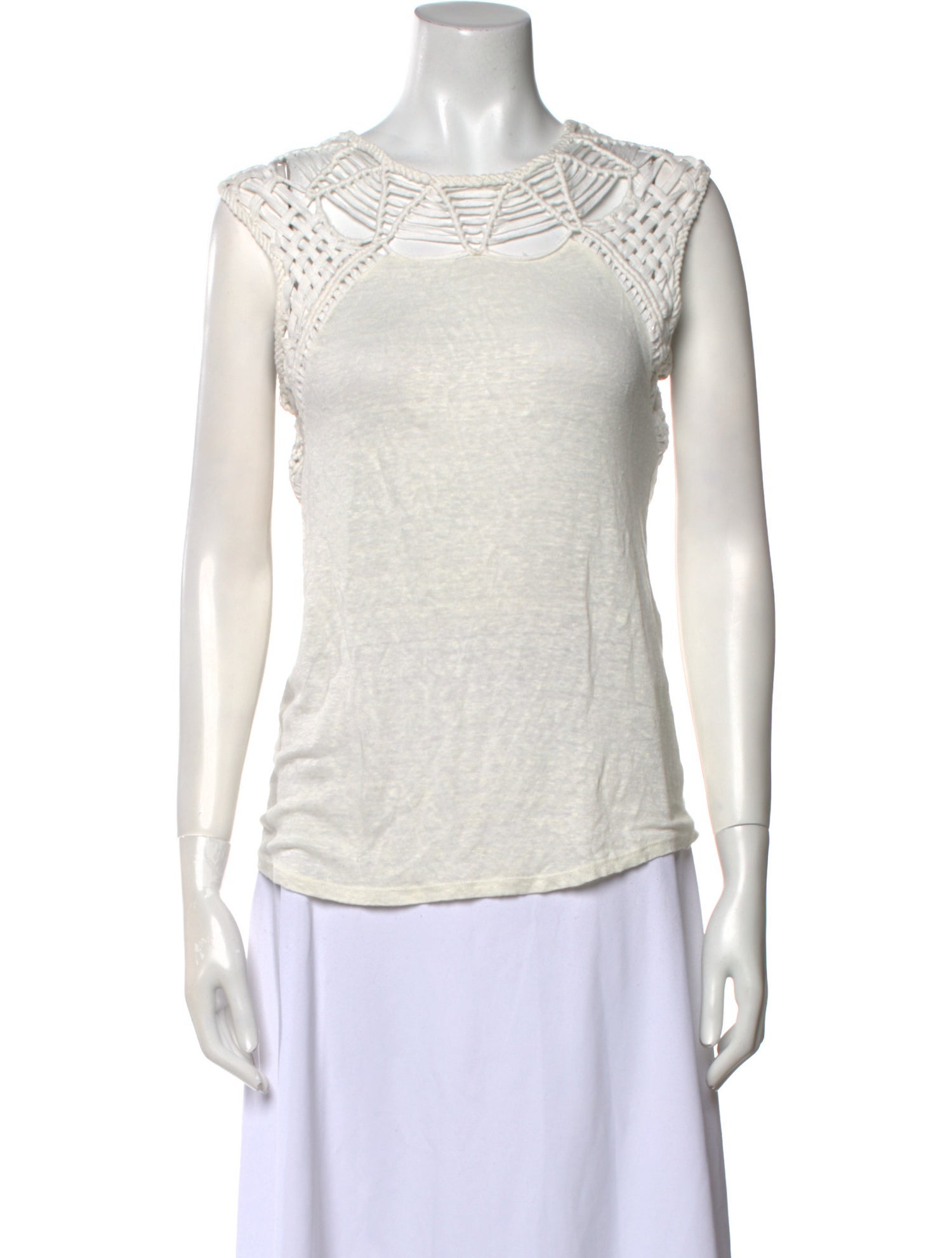 Maje Linen Crew Neck Top