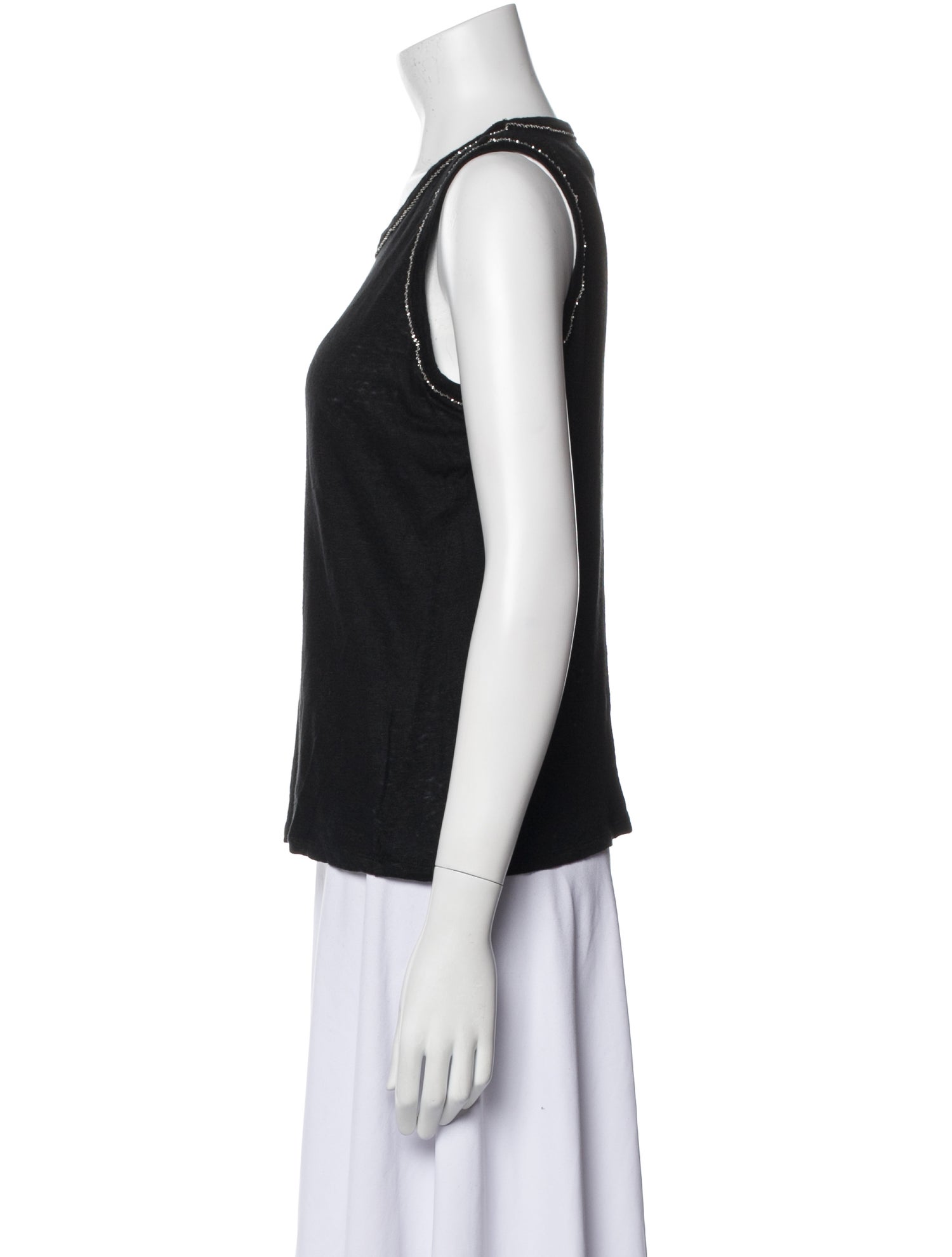 Maje Scoop Neck Sleeveless Top