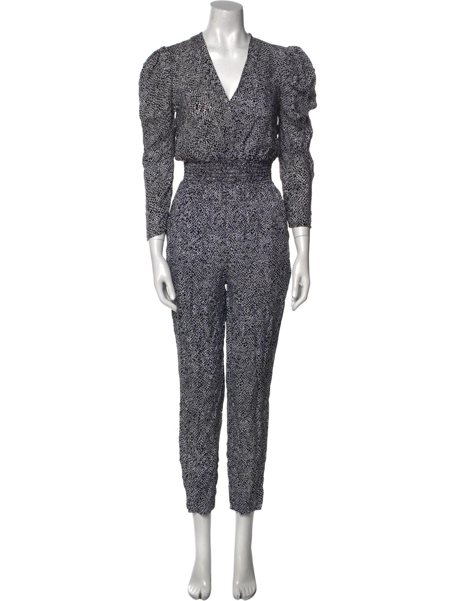 Maje Plaid Print V-Neck Jumpsuit