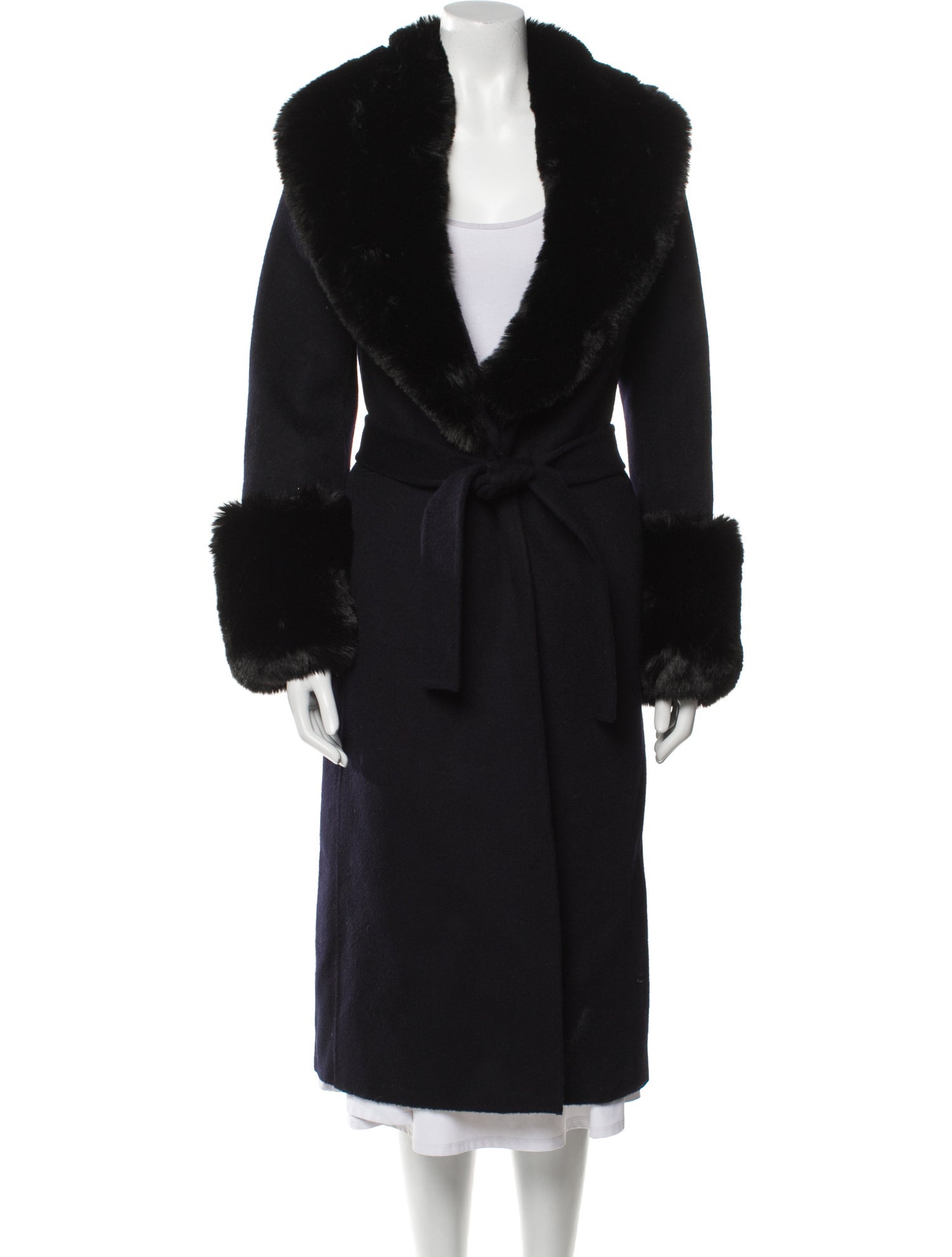 Maje Wool Faux Fur Coat w/ Tags