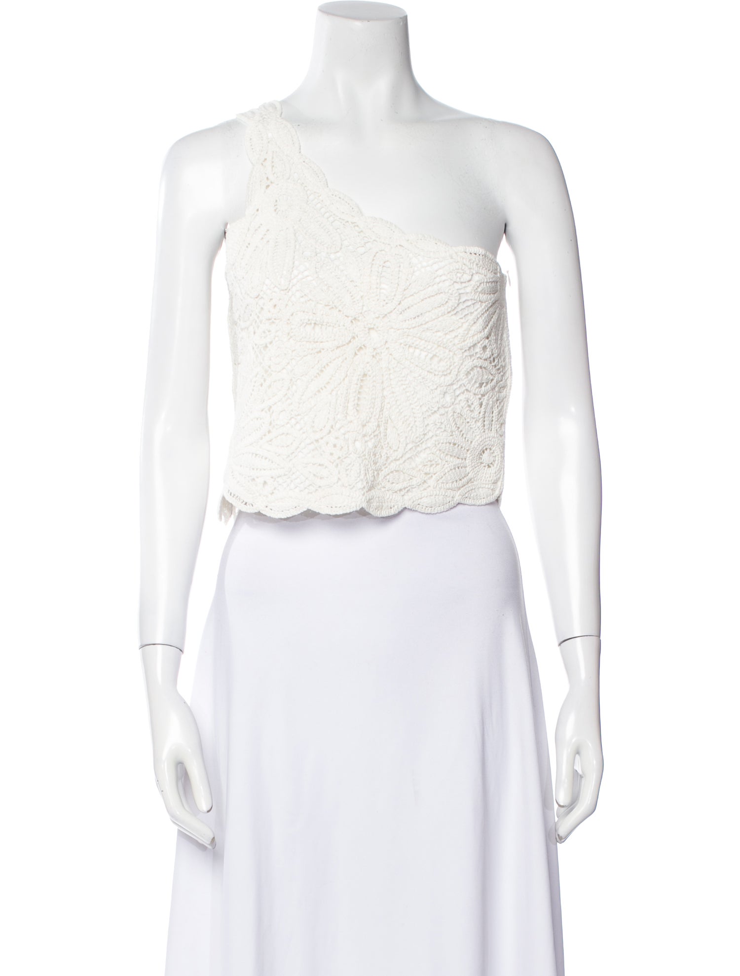 Maje One-Shoulder Sleeveless Crop Top