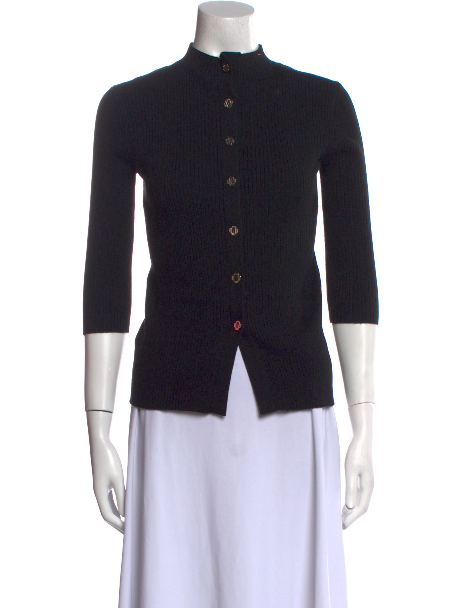 Maje Mock Neck Three-Quarter Sleeve Top