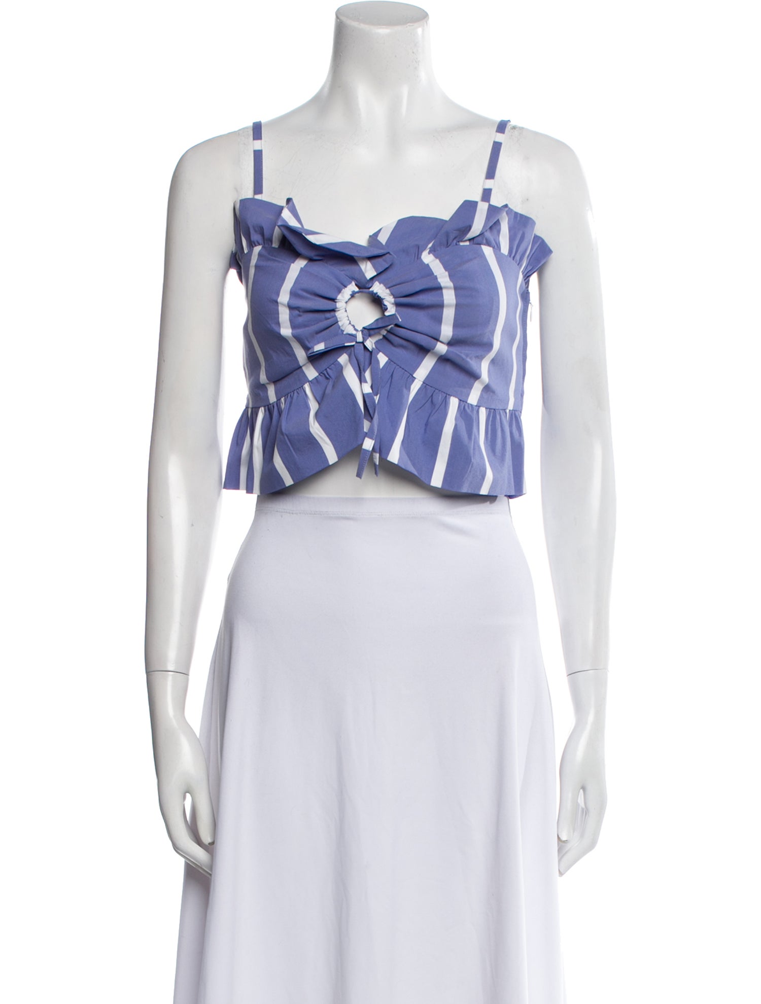 Maje Printed Square Neckline Crop Top