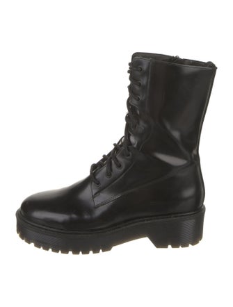 Maje Leather Combat Boots