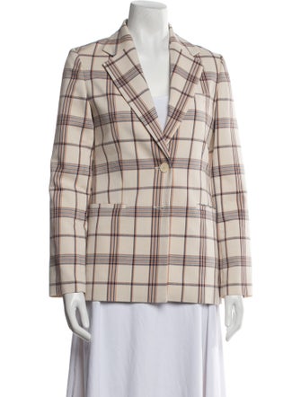 Maje Plaid Print Blazer