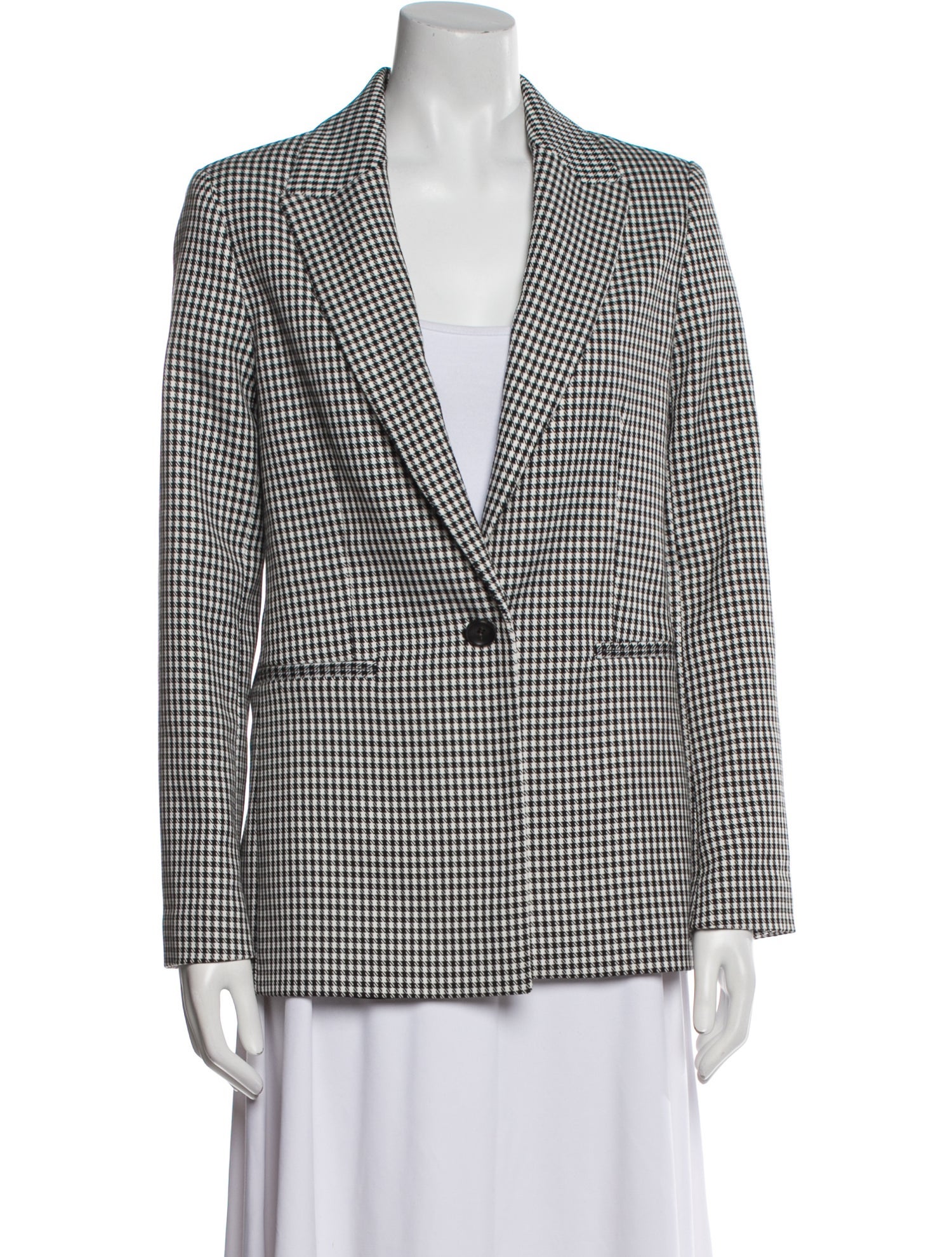 Maje Plaid Print Blazer