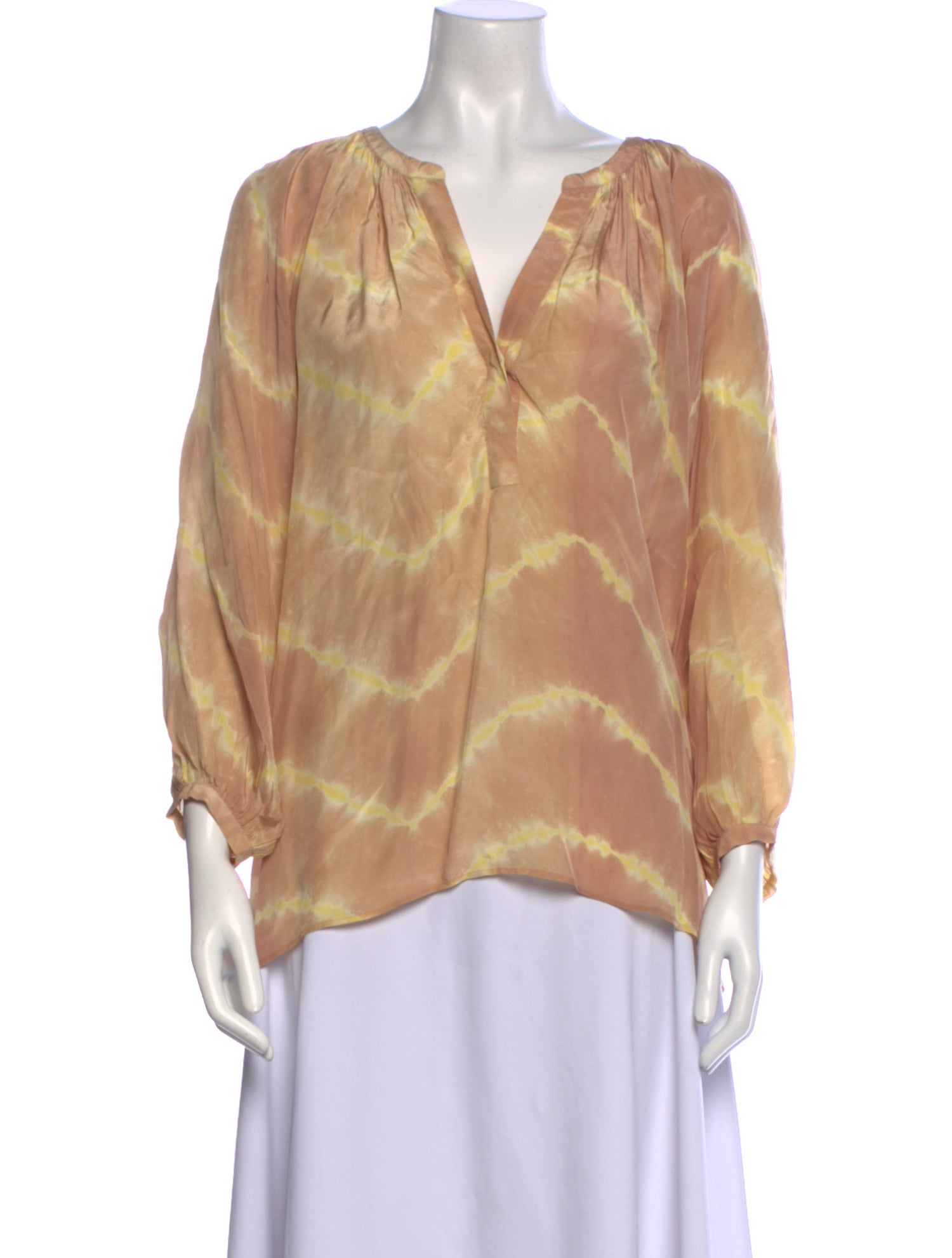 Maje Tie-Dye Print V-Neck Blouse