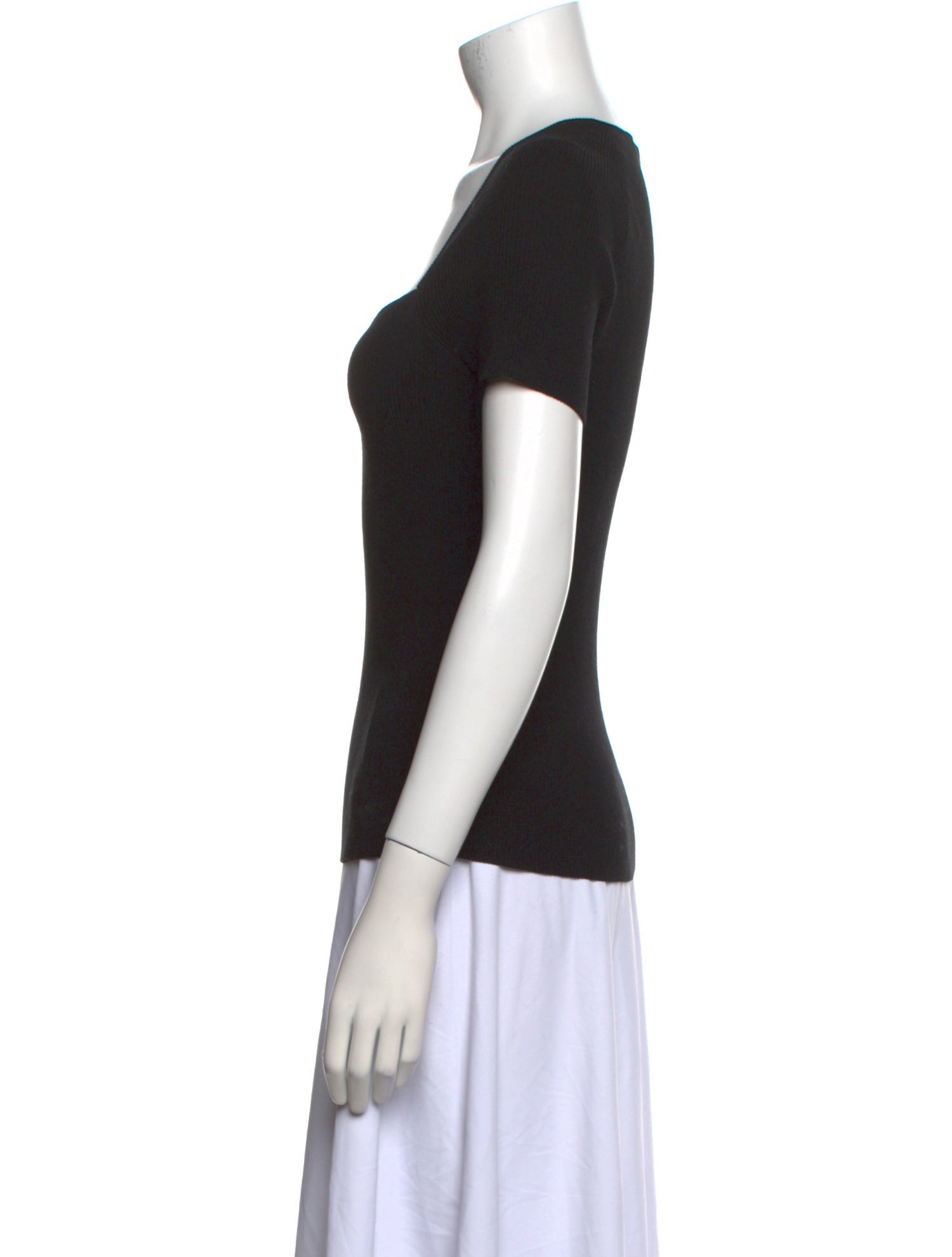 Maje Square Neckline Short Sleeve T-Shirt