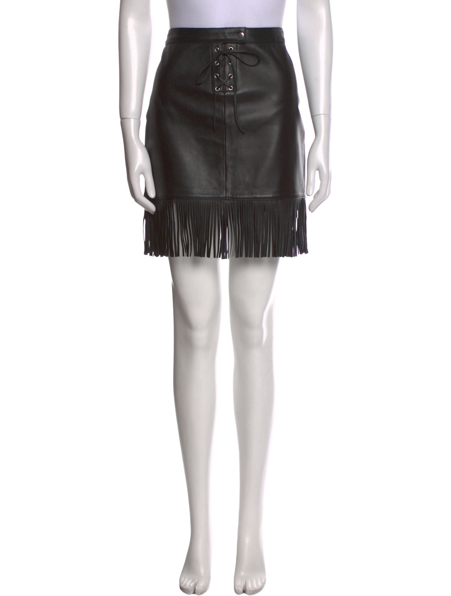 Maje Fringe Trim Accent Mini Skirt