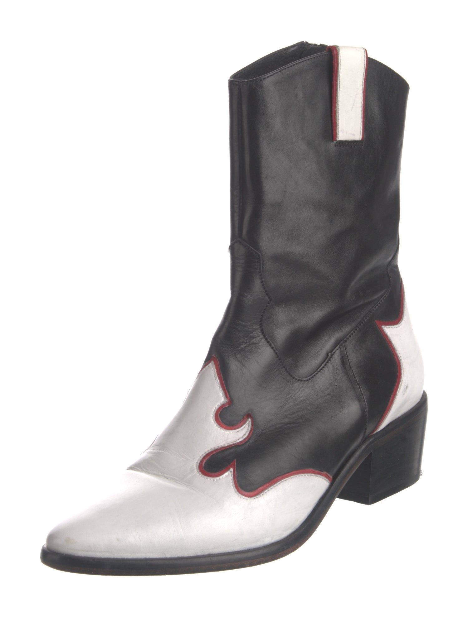 Maje Leather Western Boots