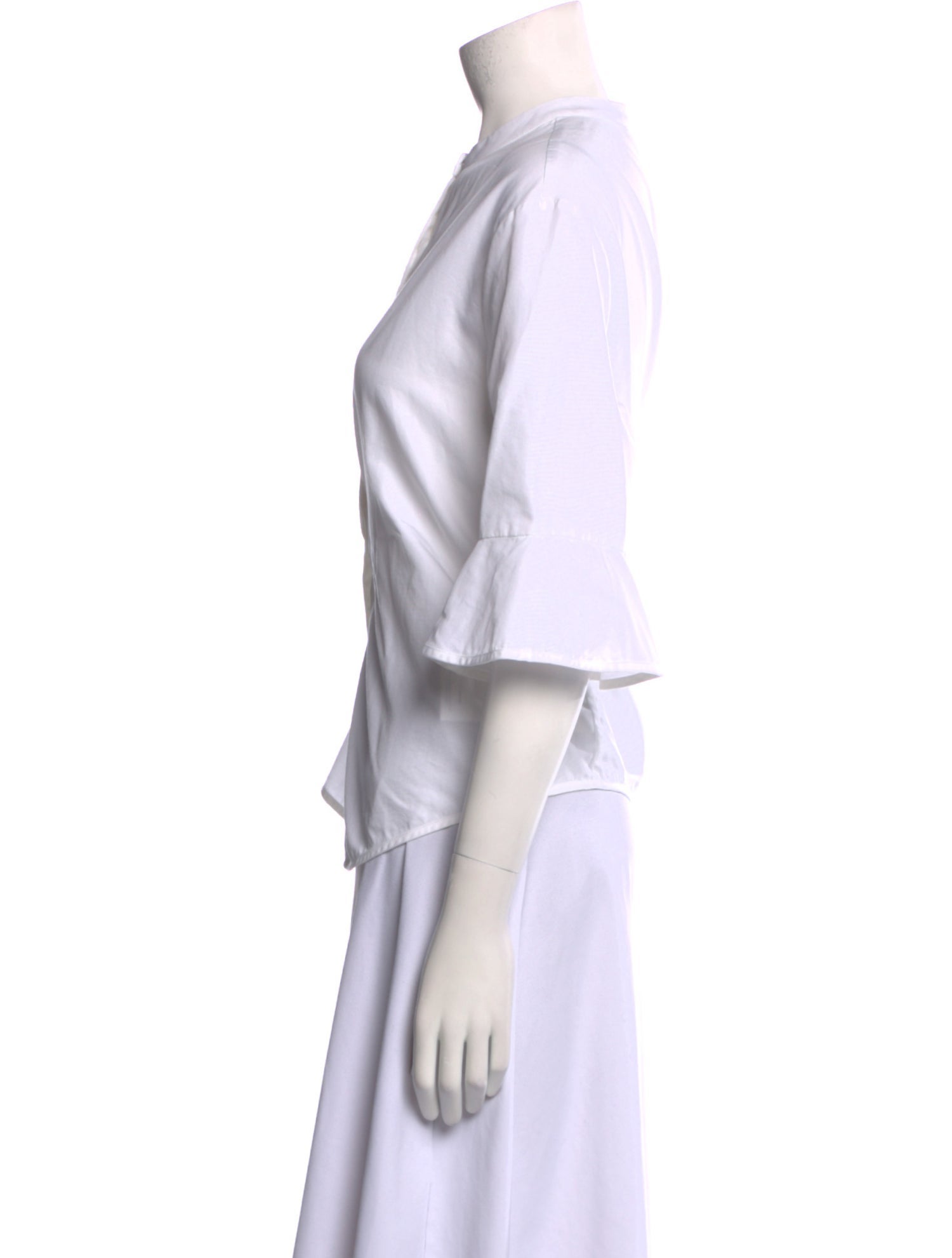 Maje Three-Quarter Sleeve Button-Up Top