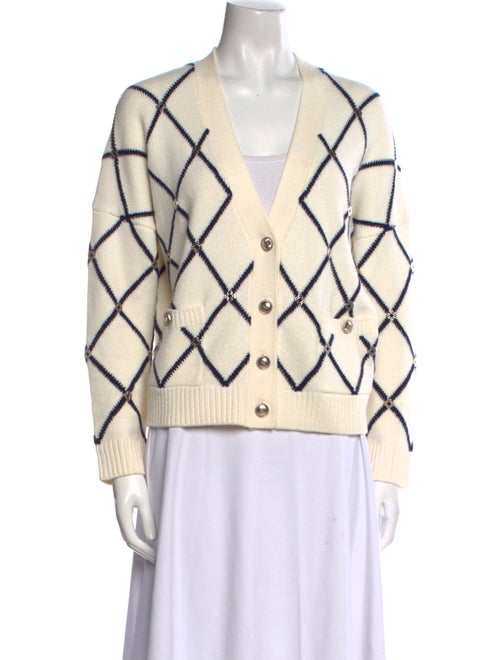 Maje Wool Plaid Print Sweater