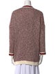 Maje Colorblock Pattern V-Neck Sweater