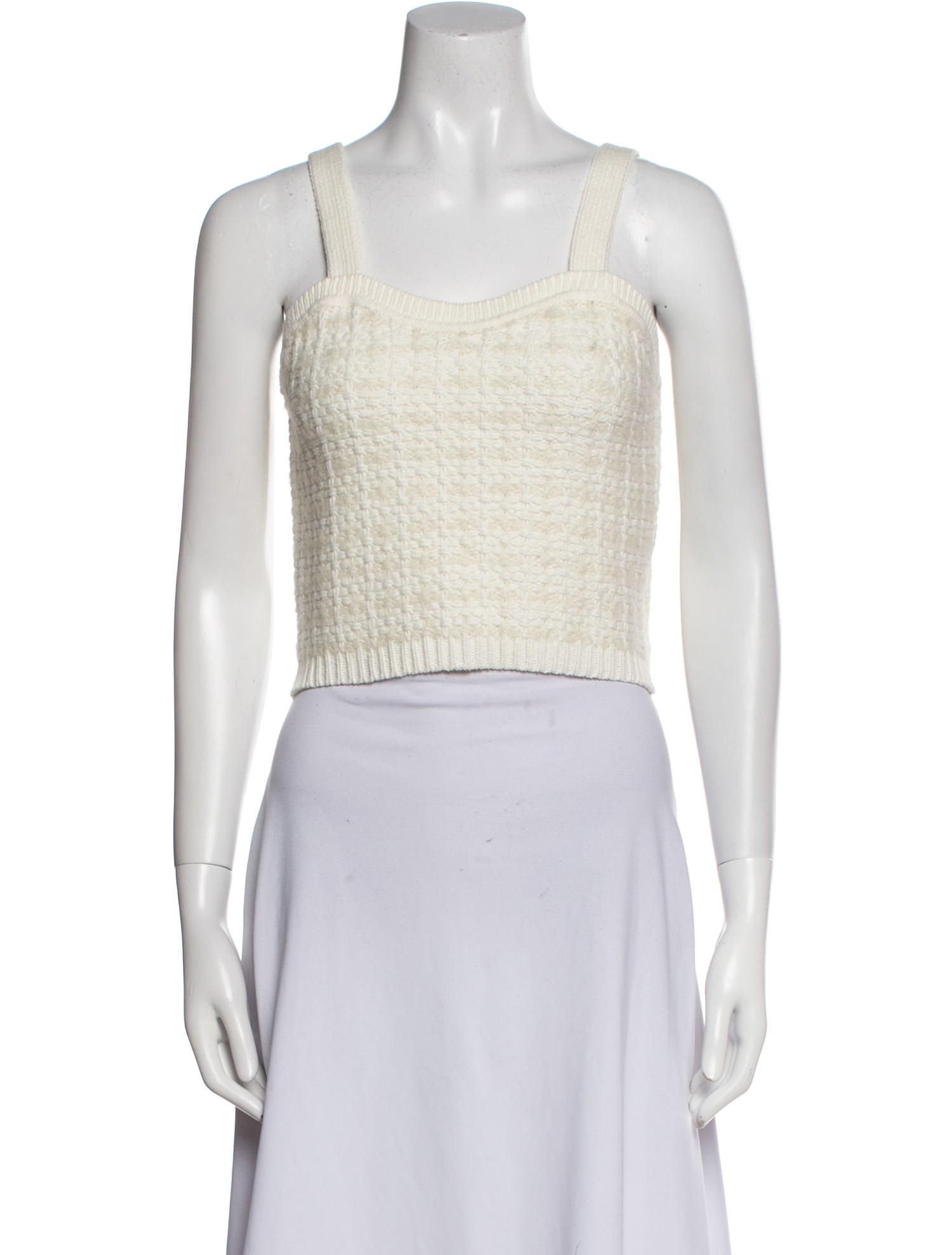 Maje Square Neckline Sleeveless Crop Top