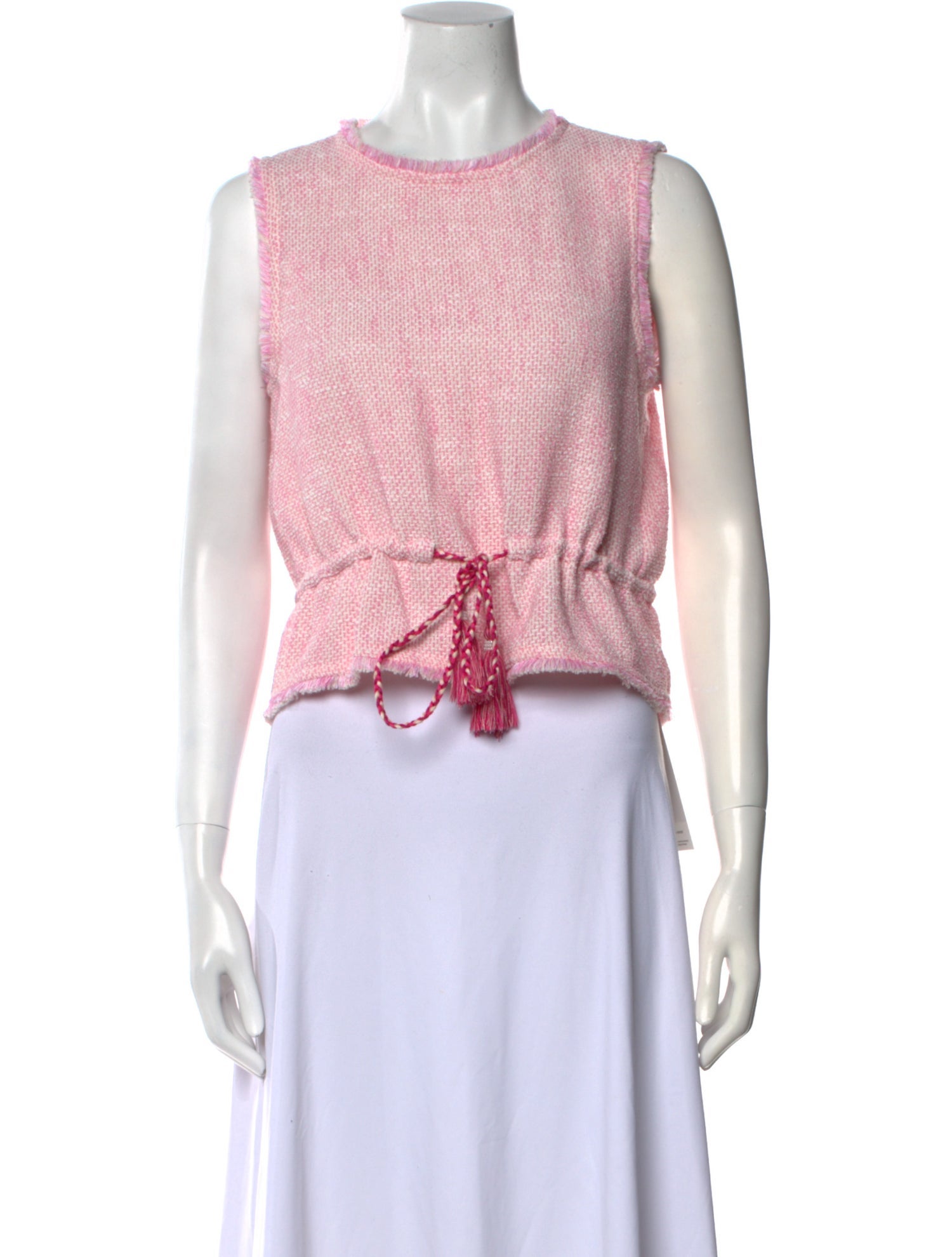 Maje Crew Neck Sleeveless Crop Top