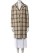 Maje Wool Plaid Print Coat