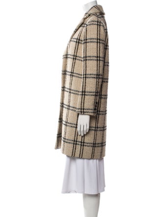 Maje Wool Plaid Print Coat