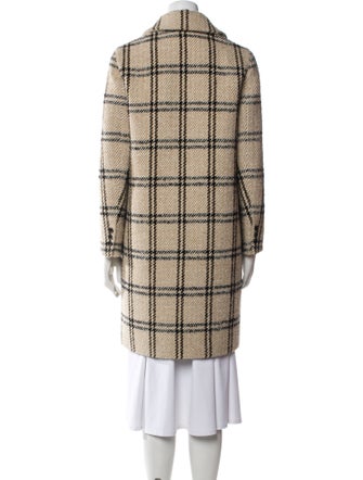 Maje Wool Plaid Print Coat